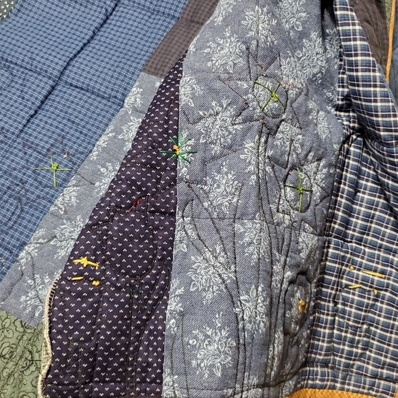 Ladie's Quilt Jacket Handmade Multicolor Floral Theme - Picture 7 of 10